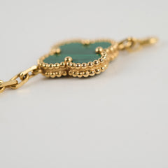 Van Cleef & Arpels Malachite Vintage Alhambra 5 Motifs Bracelet