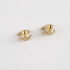 Chanel logo earrings gold tone