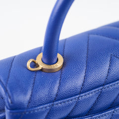 Chanel Coco Handle Small Chevron Blue Caviar (28 Series)
