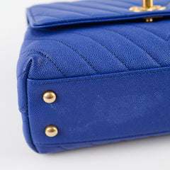 Chanel Coco Handle Small Chevron Blue Caviar (28 Series)