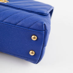 Chanel Coco Handle Small Chevron Blue Caviar (28 Series)