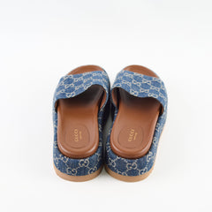Gucci Denim Platform Slides Size 37