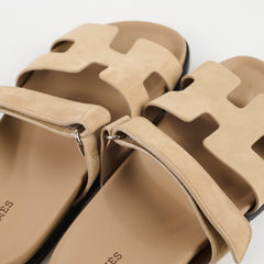 Hermes Chypre Sandals Beige Lin - Size 41