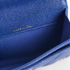 Chanel Boy Card Wallet Blue Caviar
