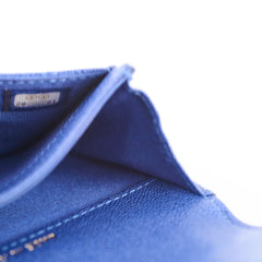 Chanel Boy Card Wallet Blue Caviar