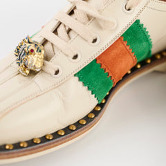 Gucci Web Stripe Bowiling Shoes Cream Size 38