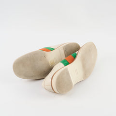 Gucci Web Stripe Bowiling Shoes Cream Size 38