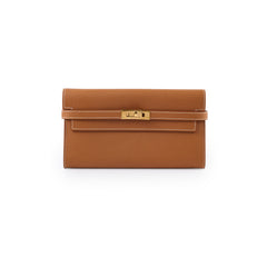 Hermes Kelly Wallet Gold Epsom GHW Z Stamp