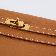 Hermes Kelly Wallet Gold Epsom GHW Z Stamp