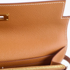 Hermes Kelly Wallet Gold Epsom GHW Z Stamp