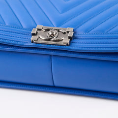 Chanel New Medium Chevron Boy RHW Blue
