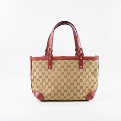 Gucci GG Canvas Beige Craft Tote with Pouch