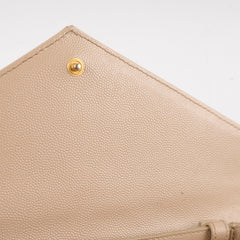 Saint Laurent Envelope Wallet on Chain Dark Beige GHW