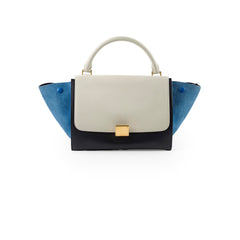 Celine Trapeze Medium Tri-Colour Suede/Leather Shoulder bag White
