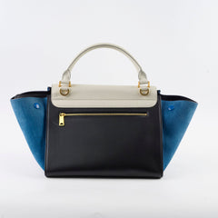 Celine Trapeze Medium Tri-Colour Suede/Leather Shoulder bag White