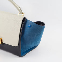 Celine Trapeze Medium Tri-Colour Suede/Leather Shoulder bag White