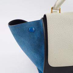 Celine Trapeze Medium Tri-Colour Suede/Leather Shoulder bag White