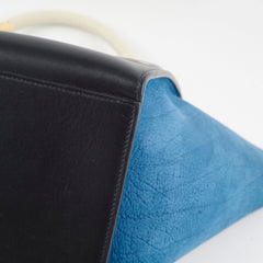 Celine Trapeze Medium Tri-Colour Suede/Leather Shoulder bag White