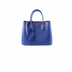Prada Blue Cuir Medium Saffiano Tote