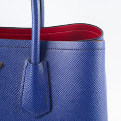 Prada Blue Cuir Medium Saffiano Tote