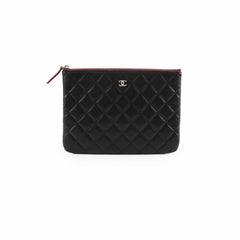 Chanel Black Lambskin O Case Pouch