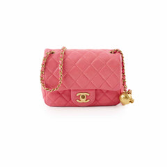 Chanel Pearl Crush Mini Square Crossbody Bag Coral