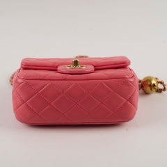 Chanel Pearl Crush Mini Square Crossbody Bag Coral