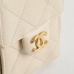 Chanel 25 Mini White Caviar