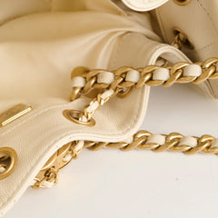 Chanel 25 Mini White Caviar