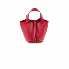 Hermes Picotin 18 Clemence Rouge Casaque C Stamp
