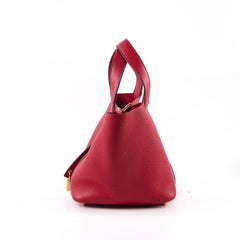 Hermes Picotin 18 Clemence Rouge Casaque C Stamp