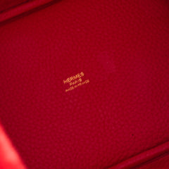 Hermes Picotin 18 Clemence Rouge Casaque C Stamp