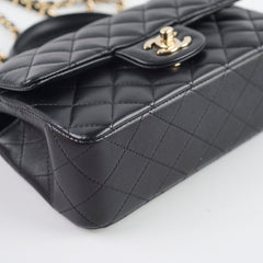 Chanel Mini Rectangular with Top Handle Black (microchipped)