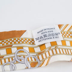 Hermes Soie Brides ET Gris Twilly Caramel/Blanc/Bronze