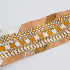 Hermes Soie Brides ET Gris Twilly Caramel/Blanc/Bronze