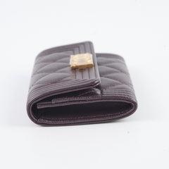 Chanel Boy Small Flap Burgundy Caviar Wallet