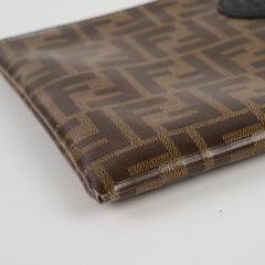 Fendi Zucca Brown Coated Canvas Clutch