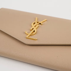 Saint Laurent Uptown Envelope Leather Clutch Bag
