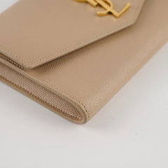 Saint Laurent Uptown Envelope Leather Clutch Bag