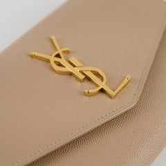 Saint Laurent Uptown Envelope Leather Clutch Bag