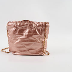 Chanel Mini 22 Metalic Pink Microchipped