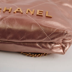 Chanel Mini 22 Metalic Pink Microchipped