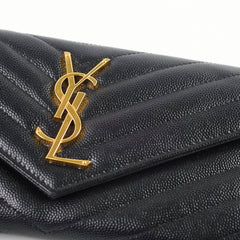 Saint Laurent Cassandre Matelasse Long Wallet Black
