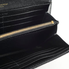 Saint Laurent Cassandre Matelasse Long Wallet Black