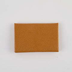 Hermes Calvi Verso Card Holder Caramel Chevre Mysore Leather - Z Stamp