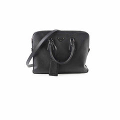 Prada Men's Saffiano Briefcase Black