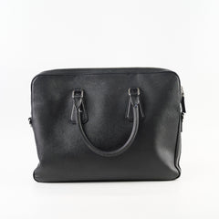 Prada Men's Saffiano Briefcase Black
