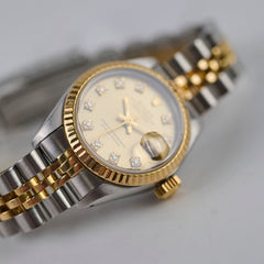 Rolex Datejust 26mm Two Toned with Diamonds Dial Watch