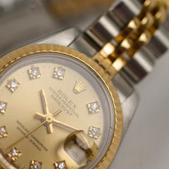 Rolex Datejust 26mm Two Toned with Diamonds Dial Watch