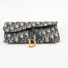 Christian Dior Small Saddle Pouch Oblique Navy